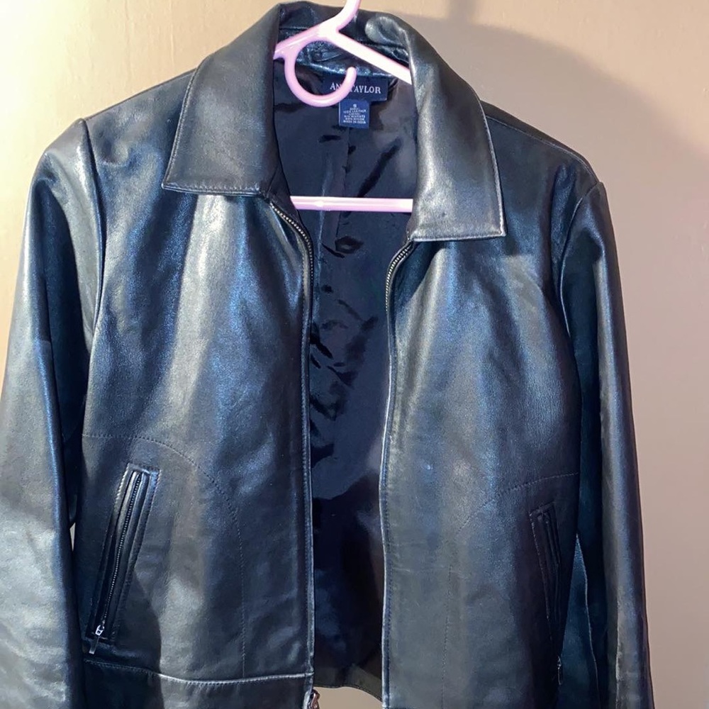Ann Taylor Women Leather Jacket